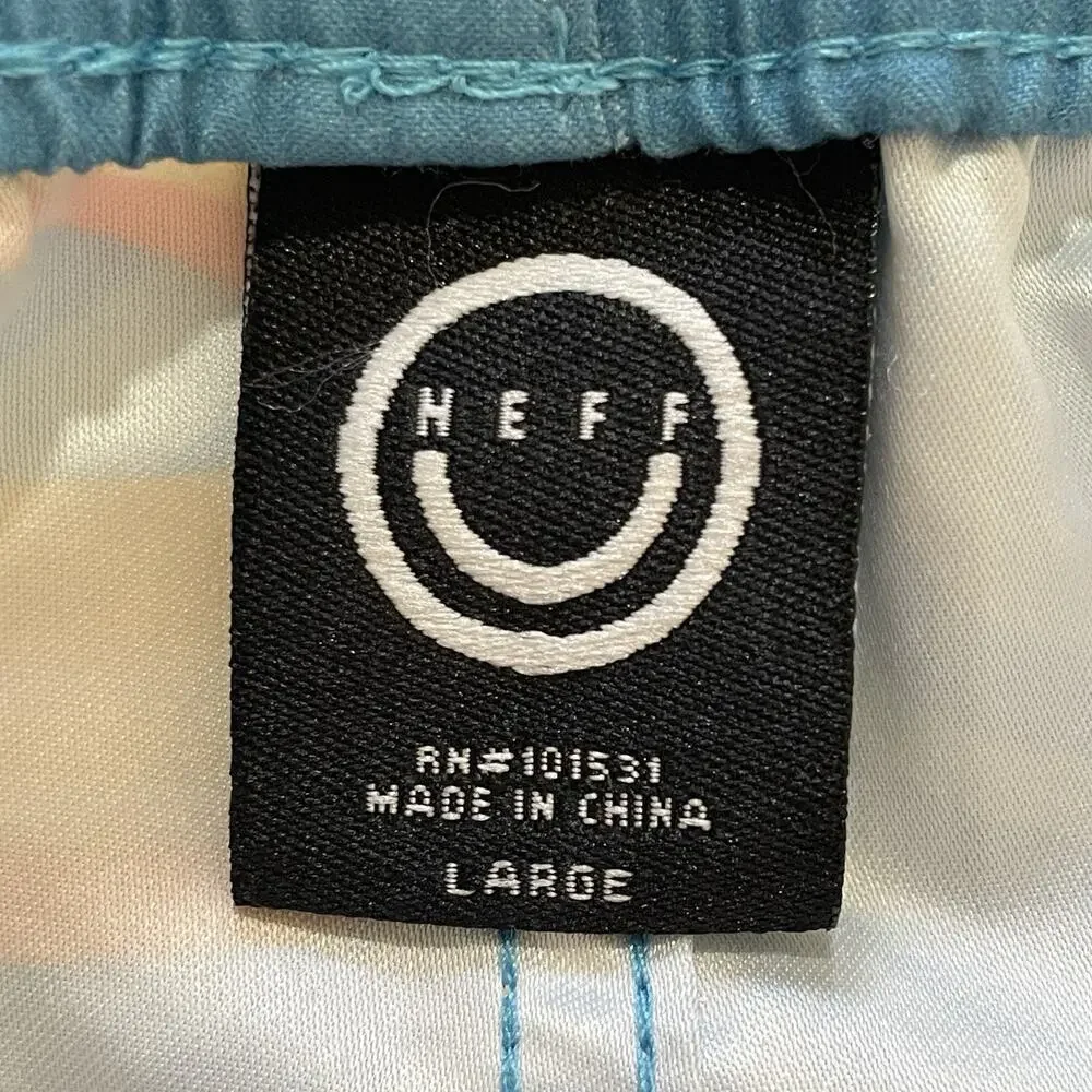 NEFF Mens Size Large Blue Yellow Rubber Duck Board Shorts Swim Trunks Pockets